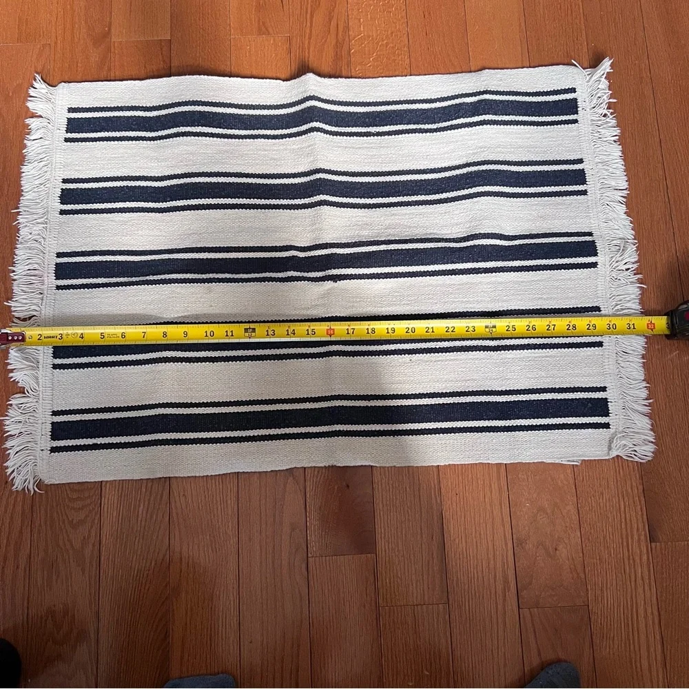 Vintage Ikea Signe Area Rug Scandinavian Design Navy Blue